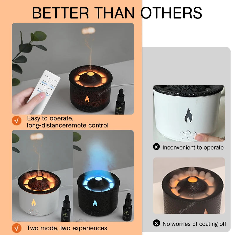 Vulkan-Flammen Aroma Diffuser – Magischer Dampfzauberer für entspannte Vibes!