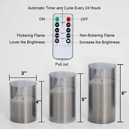 LED Flammenlose Kerzen – Fernbedienung & Timer, batteriebetrieben